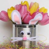 Easter Bunny Tin Vase